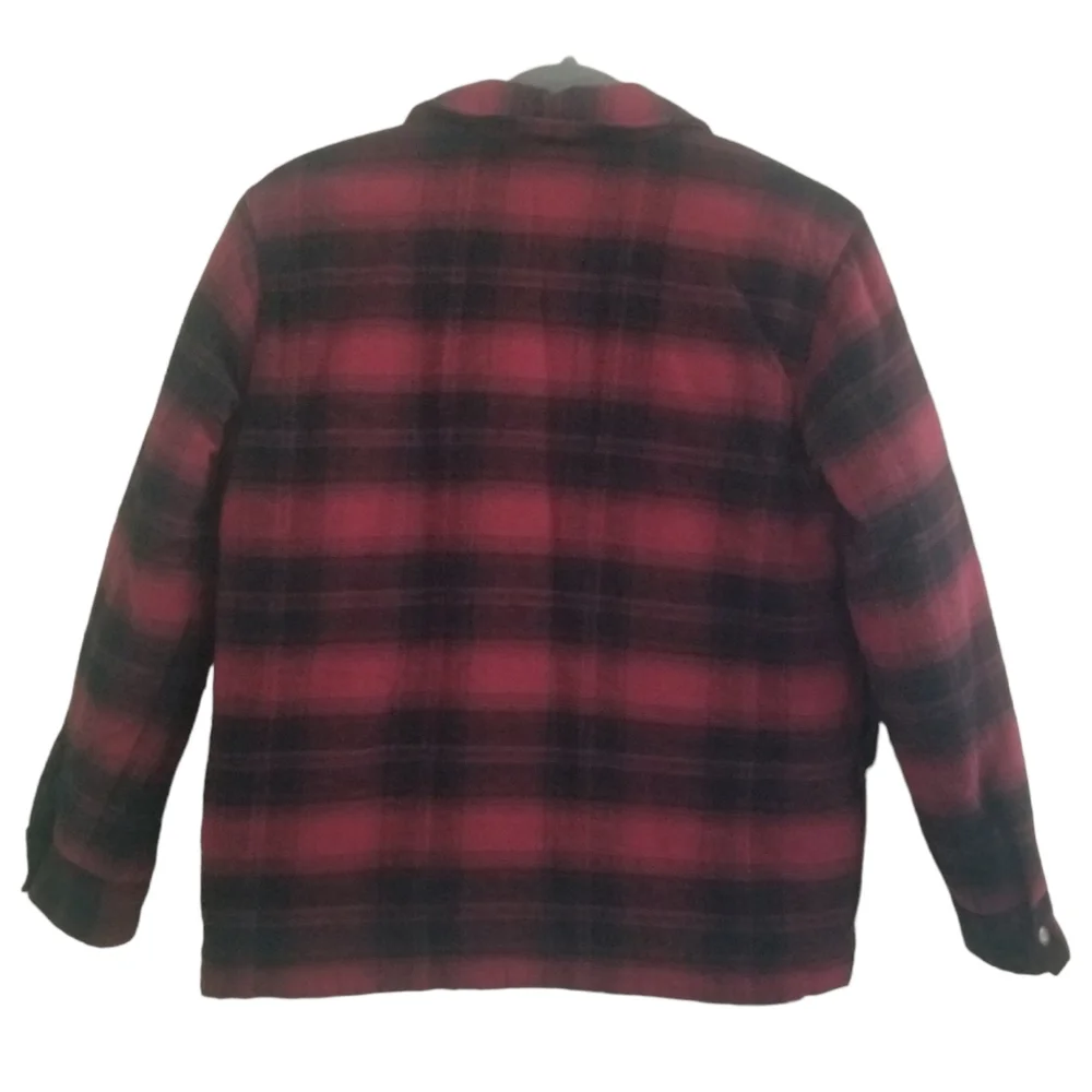 NWT Old Navy Boy's Plaid Flannel Sherpa Lined Jacket Red Buffalo Plaid X…